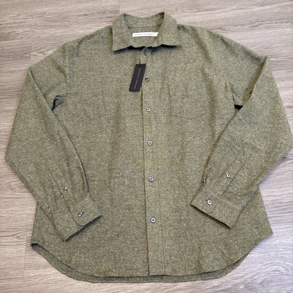 National Standards Green, long-sleeve, button-up shirt Size XL